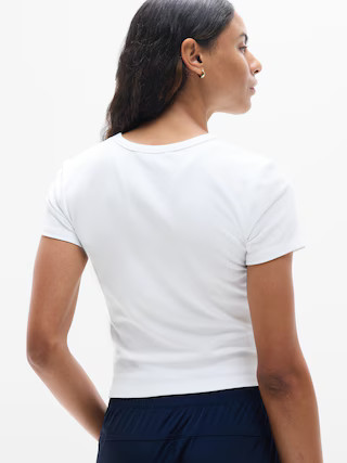 Signature Rib Crop Tee | Athleta