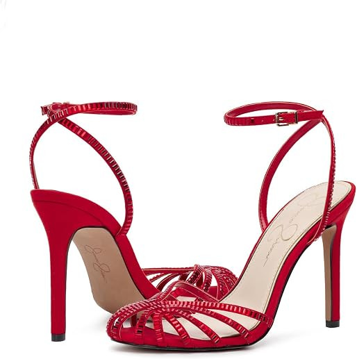 Jessica Simpson Women's Jileta High Heel Heeled Sandal, Gold Shimmer Sand, 10 | Amazon (US)
