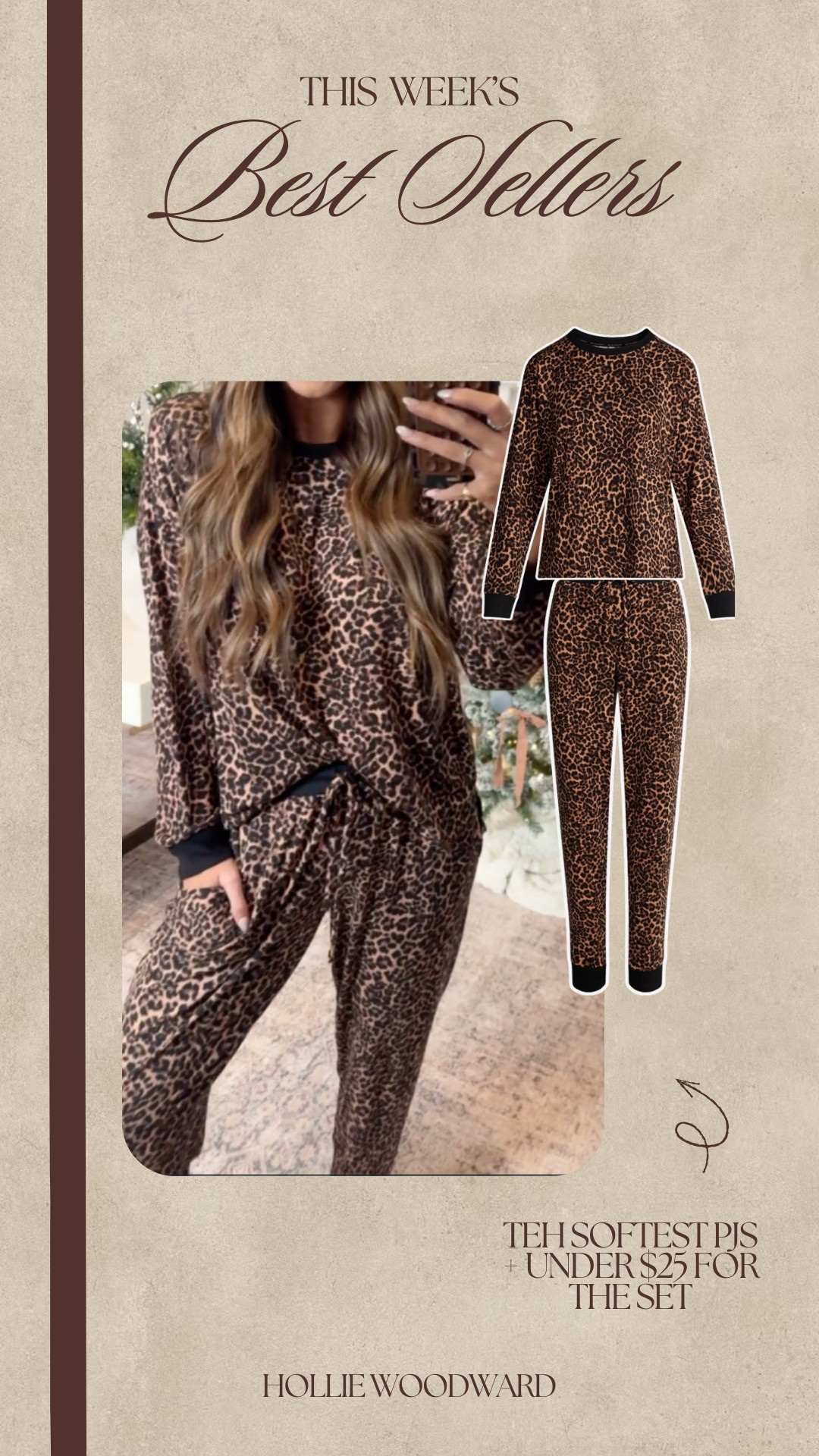 the coziest, softest, and most affordable PJ set! 🐆 wearing a small <3 

 #LTKFindsUnder50
