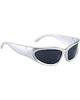 Wrap Around Fashion Sunglasses for Men Women Trendy Swift Oval Dark Futuristic Sunglasses Shades ... | Amazon (US)