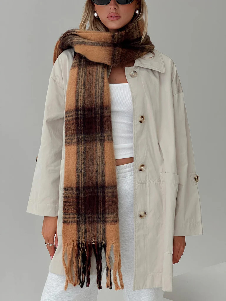 July Scarf Brown Check | Princess Polly US