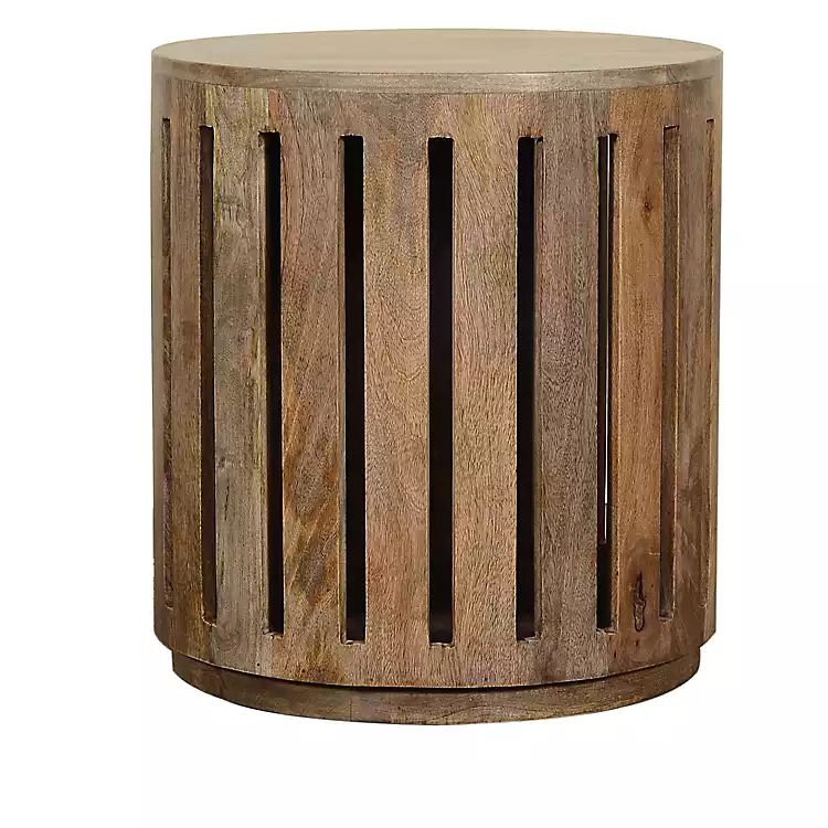 Round Mango Wood Drum Accent Table curated on LTK