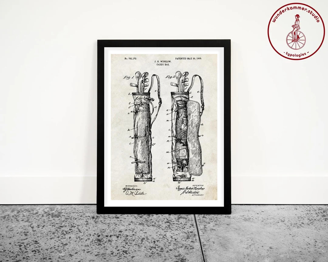 Golf Bag Patent Poster, Golf Wall Art, Golfer Gift, Golf Equipment, Country Club Decor - Etsy | Etsy (US)