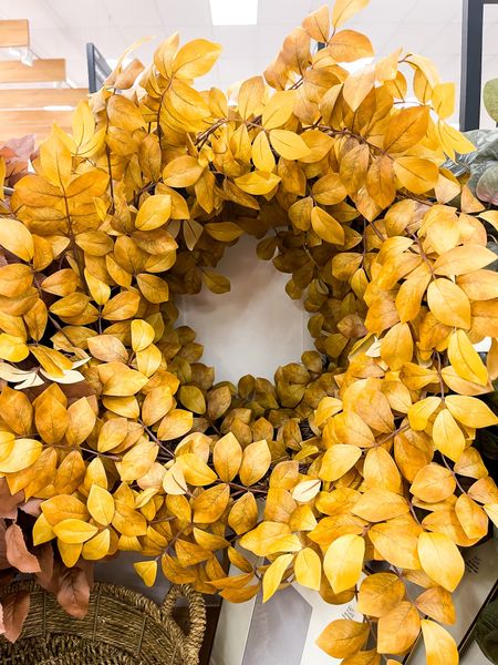 Love the golden hue of this wreath for fall 

#LTKunder50 #LTKSeasonal #LTKhome