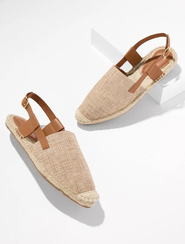 Isla Linen Espadrille Slingback Flats | Talbots