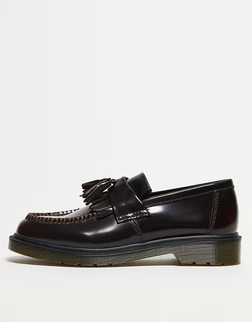 Dr Martens unisex Adrian tassel loafers in cherry red arcadia leather | ASOS (Global)