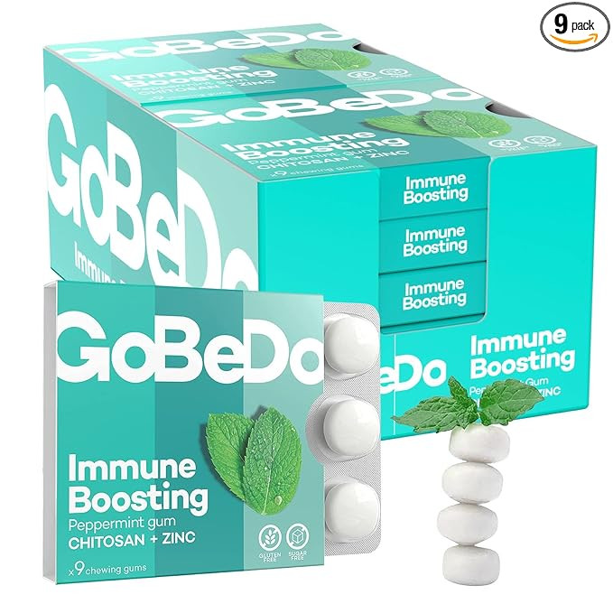 GoBeDo Boosting Chewing Gum – Pack of 90 (10 x 9 pack) - Natural Healthy System Support Zinc & ... | Amazon (US)