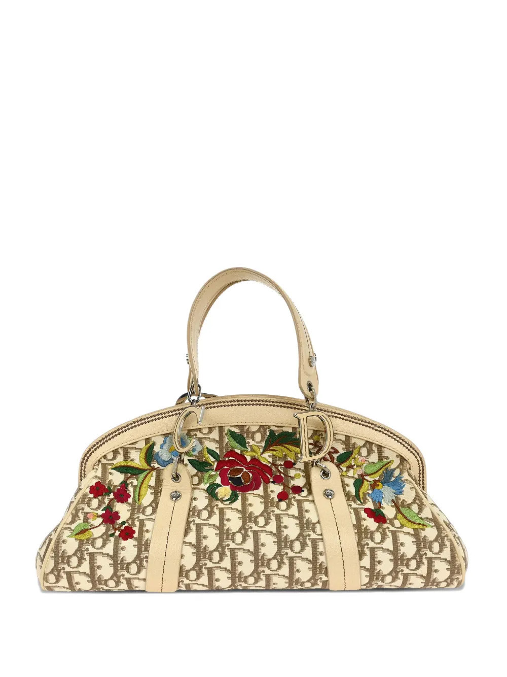 Christian Dior Pre-Owned 2005 Diorissimo floral-embroidered tote bag - Neutrals | Farfetch Global