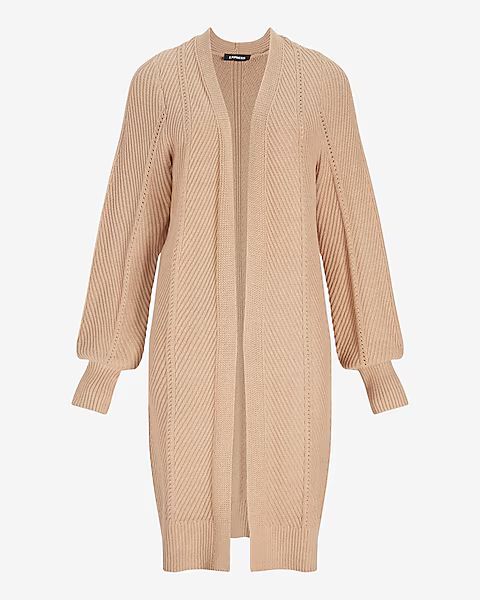Pointelle Duster Cardigan | Express