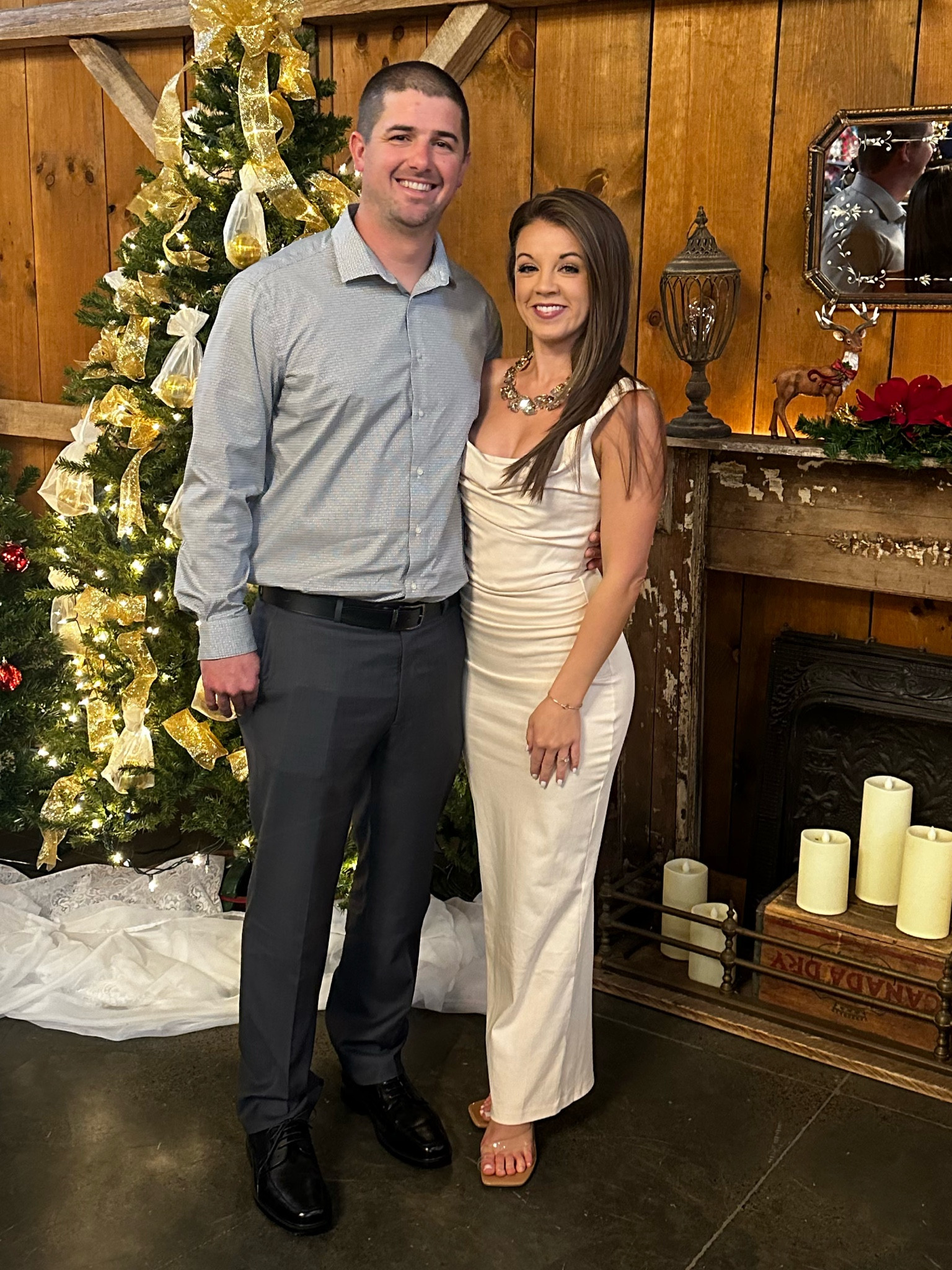 Engagement party ready ❤️  the dress is denim, but so many said it looked like silk from across the room. It’s stretchy and has a corset front which made me feel so confident. Necklace and earrings come as a set and I was asked “so, what? This necklace is like $400?” And actually it’s under $30 for the set 🤯 it doesn’t have to be expensive to be great. #engagementparty #engagementdress #wedding #whitedresses 

#LTKWedding #LTKStyleTip #LTKFindsUnder50