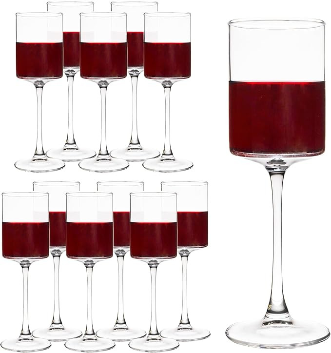 Square Wine Glasses Set of 12,10oz Large Champagne Flute, Square Unique White & Red Wine Goblets,... | Amazon (US)