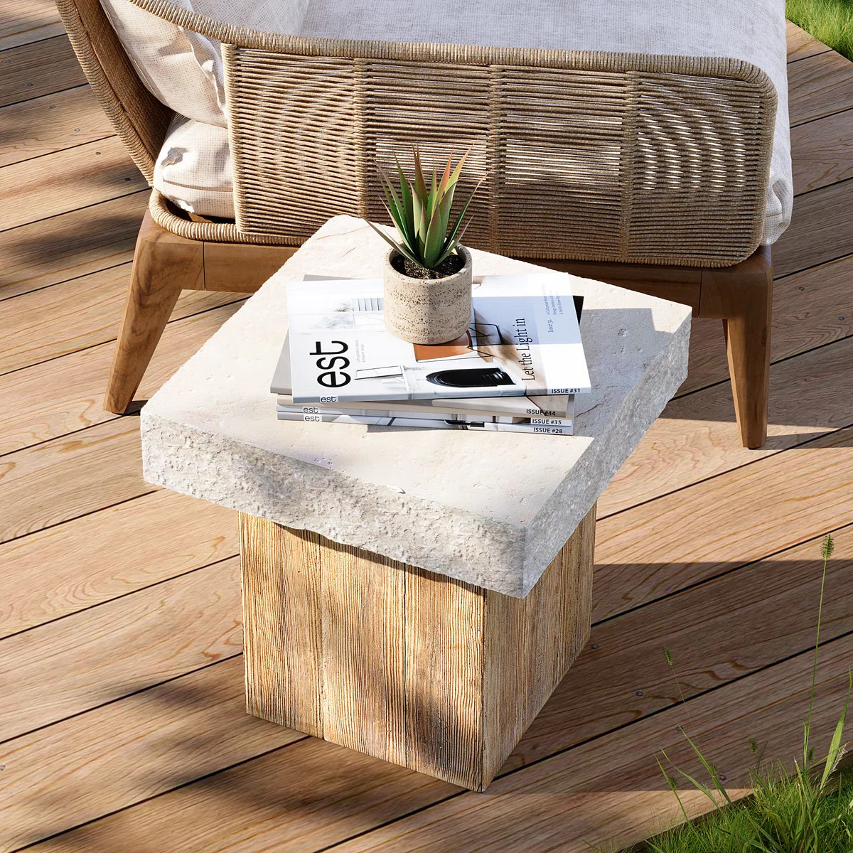 Chakiya 19.7 L x 19.7 W Outdoor Concrete Table | Wayfair North America