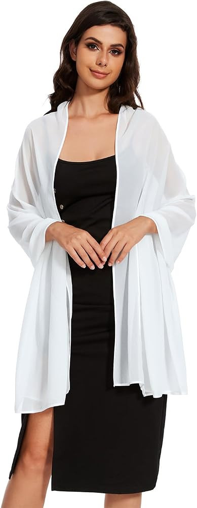 Women's Scarf Shawls and Wraps Soft Chiffon Wedding Bridal Scarves | Amazon (US)