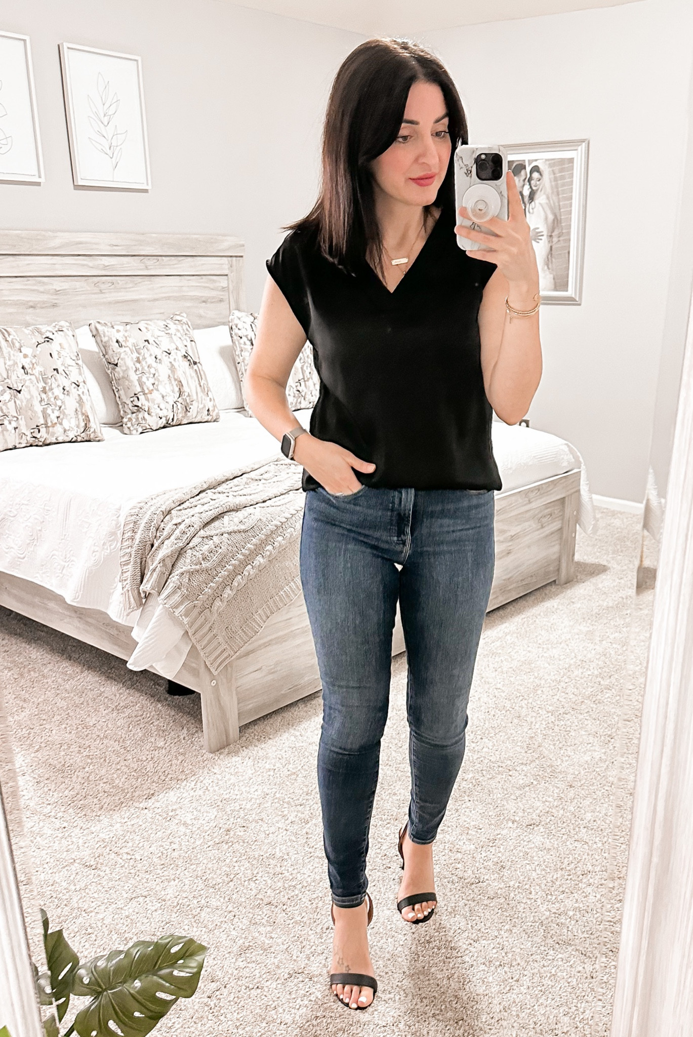 Date night, Casual outfit, blouse, spring outfit, Amazon fashion, good American jeans, sandals, workwear, blazer 

#LTKworkwear #LTKSeasonal #LTKstyletip