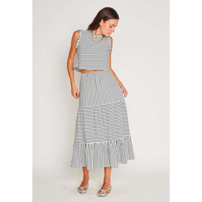 Maya Skirt, Blk & Wht Stripe | Maisonette