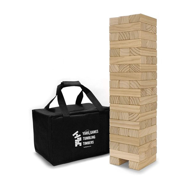 YardGames Large Junior Tumbling Timbers Pinewood Stacking Game, 54 Blocks | Walmart (US)