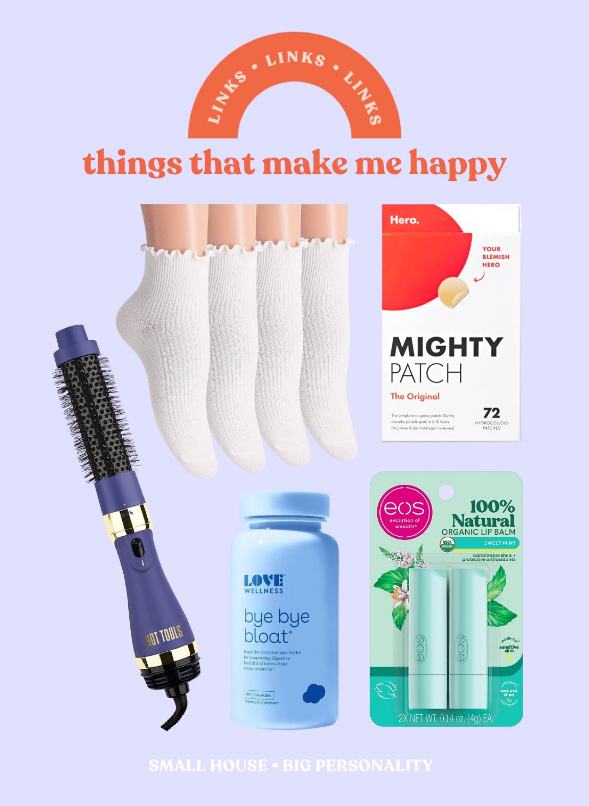 Beauty products, my favorite things, chapstick, eos, Love Wellness, Might Patch, Hero, Hot Tools, hair tools, socks, women’s products, supplements, women’s supplements, Hero Might Patch, EOS Chapstick. #chapstick #LoveWellness #mightypatch #hottools #hotools #hairtools #herocosmetics 

#LTKbeauty #LTKGiftGuide #LTKstyletip