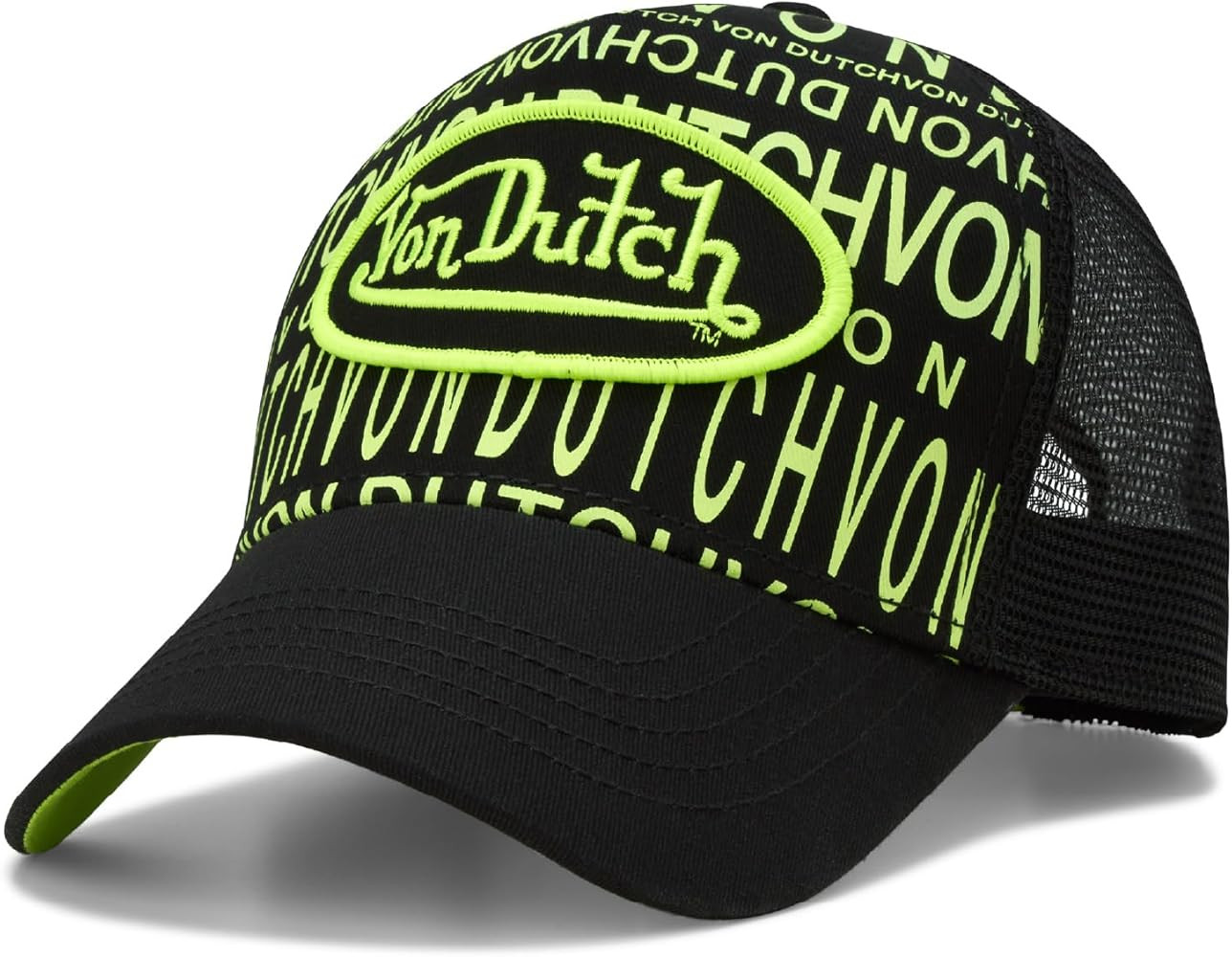 Von Dutch Monogram Trucker Cap - Retro Snapback Cap for Men and Women - Adjustable Snap Fit Panel... | Amazon (US)