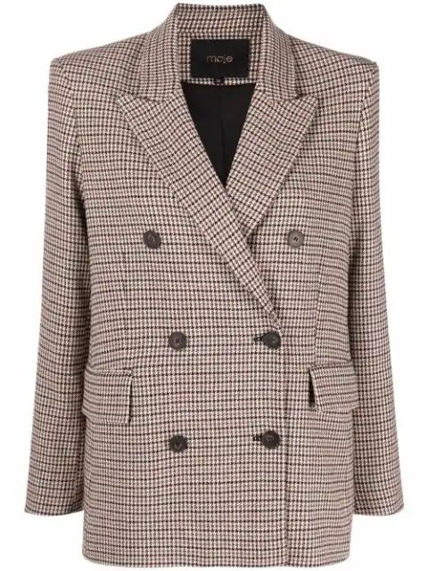 herringbone double-breasted blazer jacket | Farfetch (US)