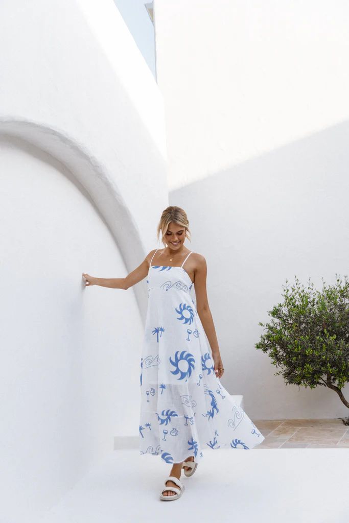 Seville Maxi Dress - Blue Wave | Petal & Pup (US)
