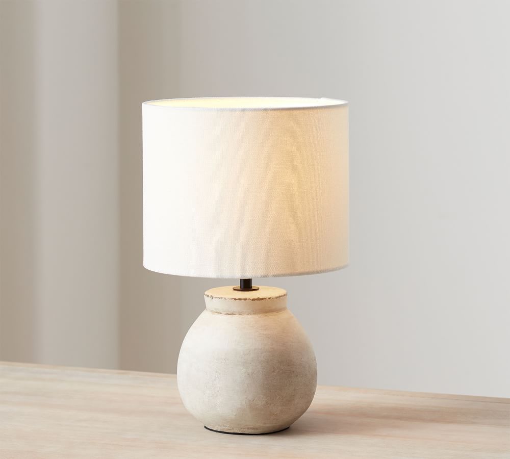 Carmen Concrete Petite Table Lamp, Natural | Pottery Barn (US)