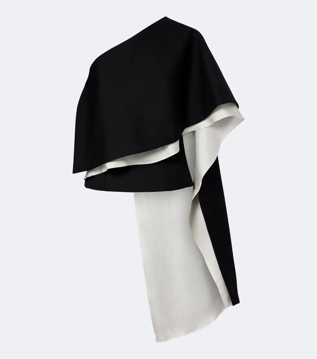One-shoulder caped wool-blend top | Mytheresa (INTL)