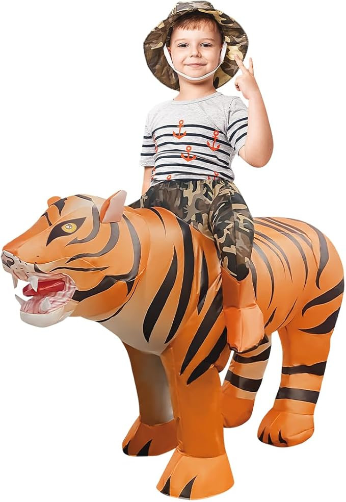 GOOSH Inflatable Tiger Costume for Kids Halloween Costumes Boys Girls Funny Blow up Costume for H... | Amazon (US)
