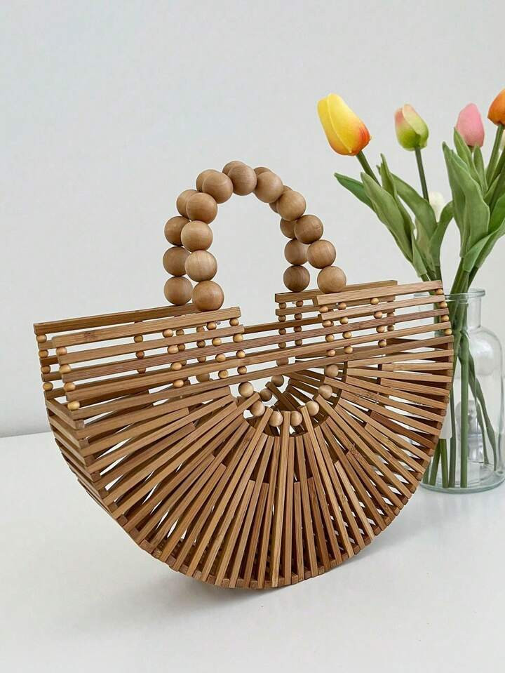 $18.89
$27.30
-31%
Women's Fashion Large Capacity Bamboo Beaded Handbag, Hollow Design Woven Handheld Bag, Fashionable Beach Bag, Niche Design Bamboo Woven Bag
5.00
(18)
Style Type
Pearl
Wooden Beads
Qty:

Almost sold out!
 | SHEIN