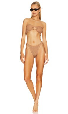 Hunza G Gloria Bikini Set in Metallic Cocoa from Revolve.com | Revolve Clothing (Global)