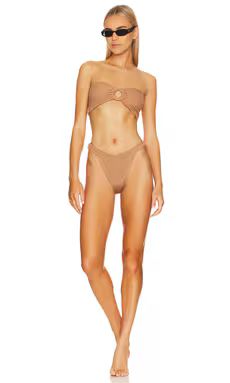 Hunza G Gloria Bikini Set in Metallic Cocoa from Revolve.com | Revolve Clothing (Global)