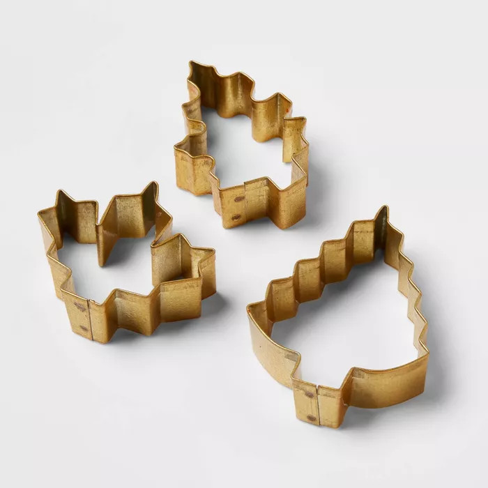 3pc Metal Leaves Cookie Cutter and Pie Press Set - Threshold™ | Target