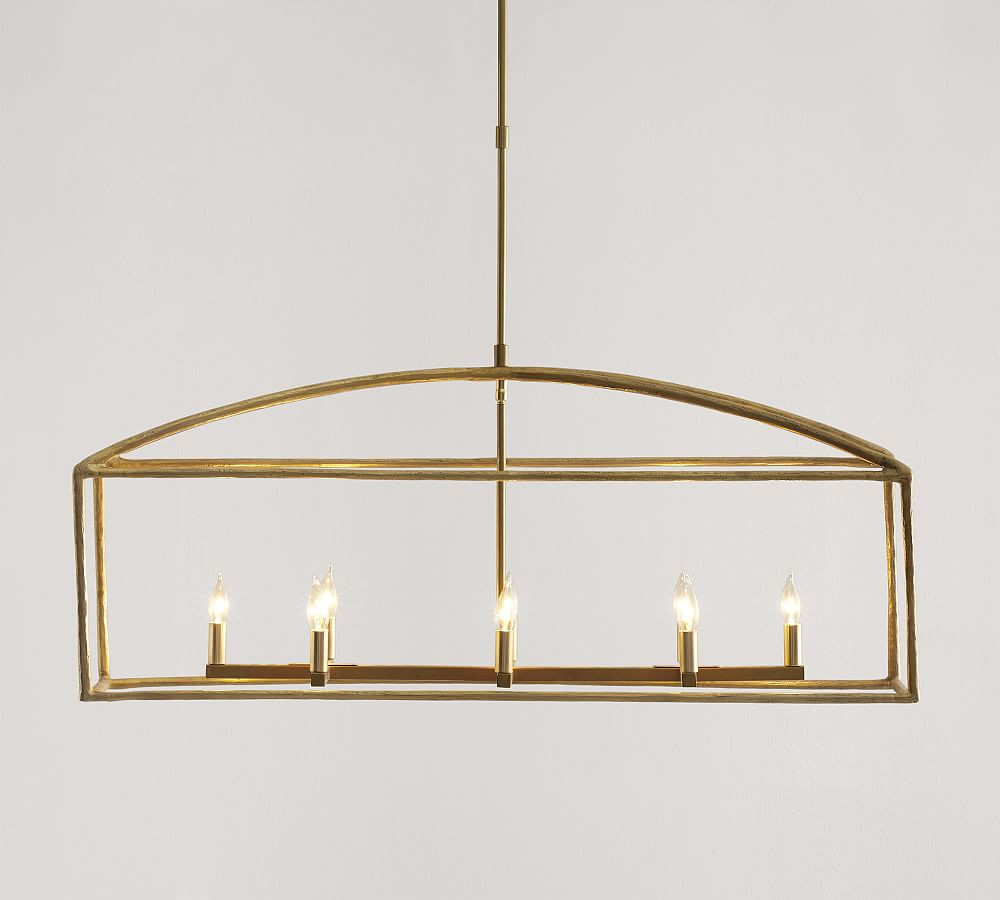 Fallon Forged-Iron Linear Chandelier | Pottery Barn (US)