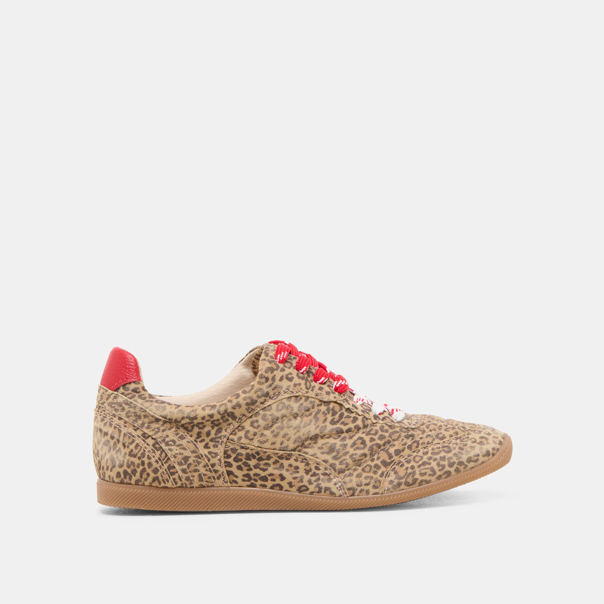 Laini Sneakers Tan Leopard Printed Suede | DolceVita.com