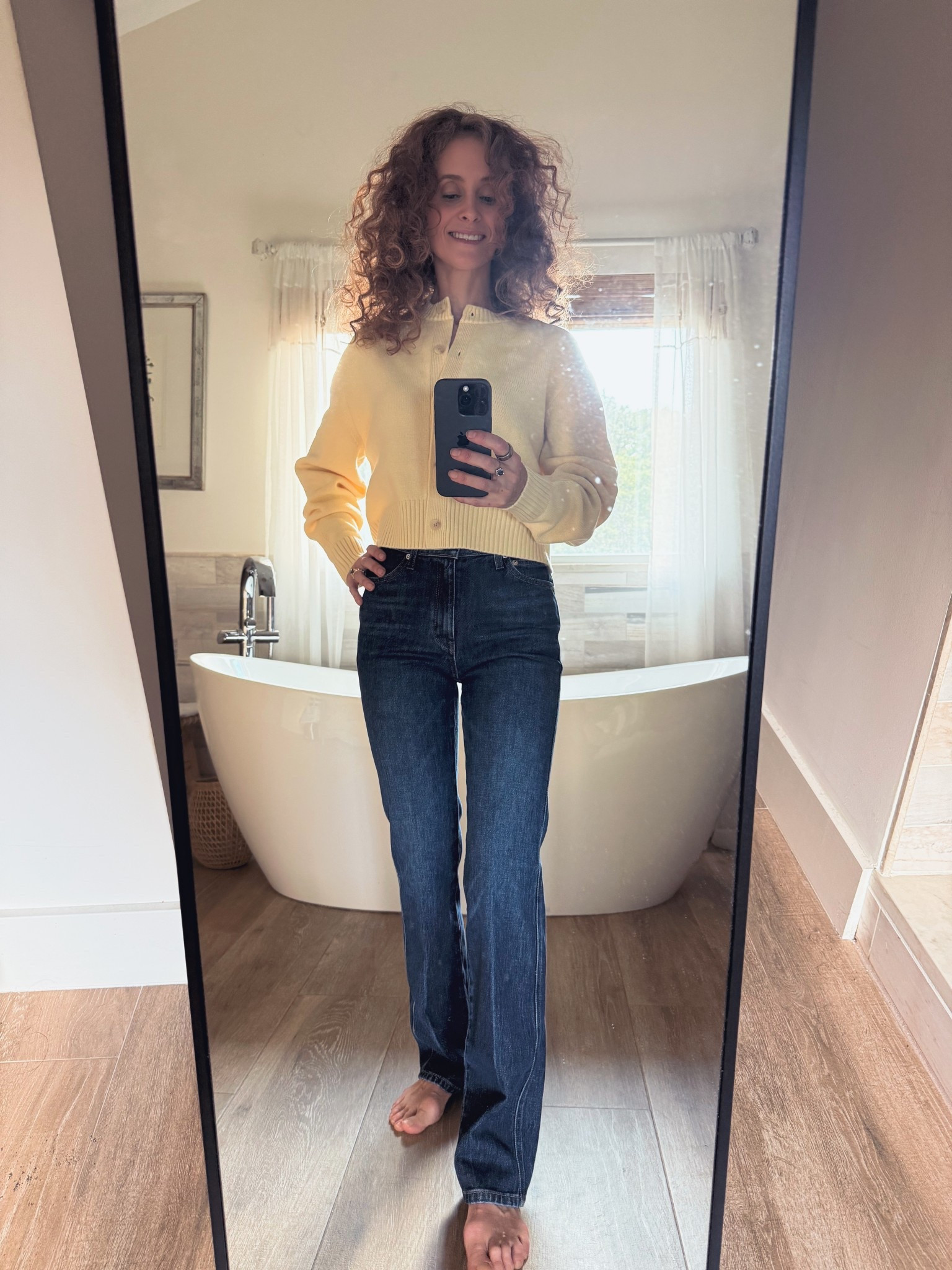 Keeping these ones… great fitting straight leg jeans by AYR :)
I love that you can get them in different lengths 
True to size.Wearing 25 Small
I’m 5’4” and 110lbs
#europeaninnewyork

#LTKSeasonal #LTKootd