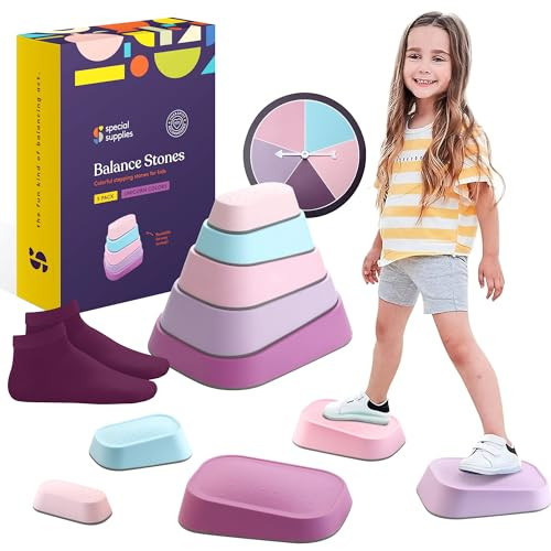 Special Supplies Set of 5 Stepping Stones for Kids Indoor and Outdoor Balance Blocks Promote Coordination, Balance Strength Child Safe Rubber, Non-Slip Edging (Unicorn) | Amazon (US)