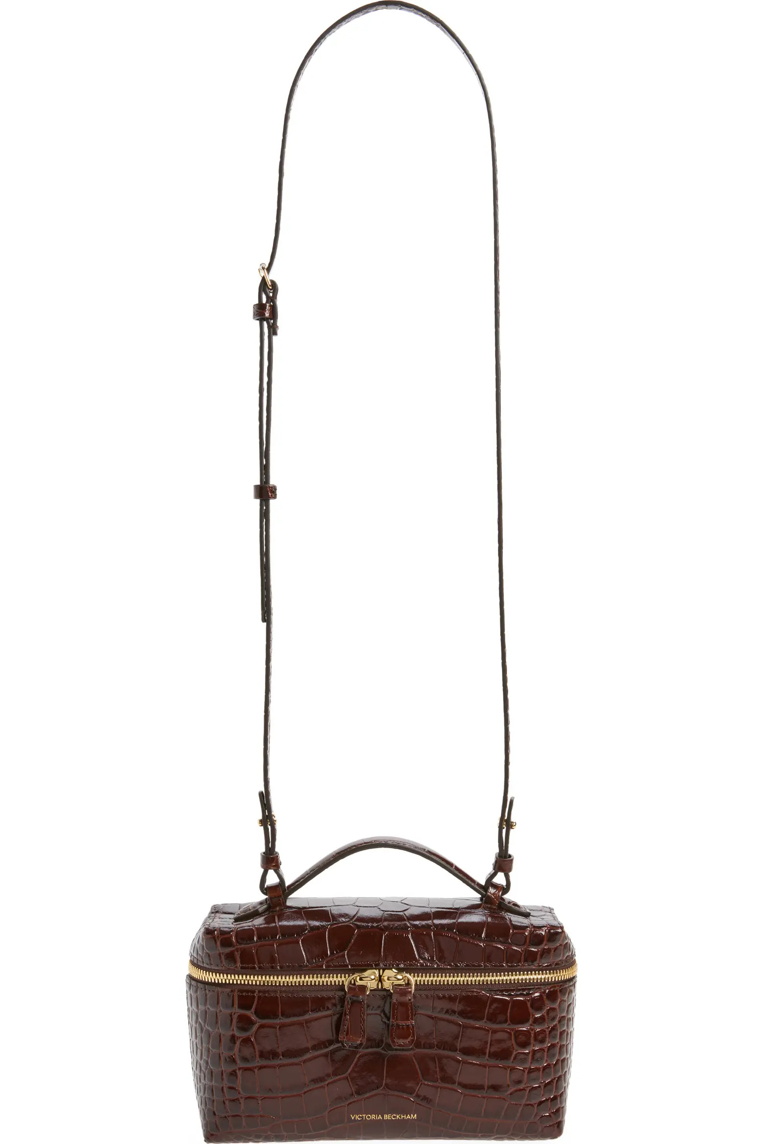 Victoria Beckham Dorian Croc Embossed Leather Vanity Case Bag (Women) | Nordstrom | Nordstrom