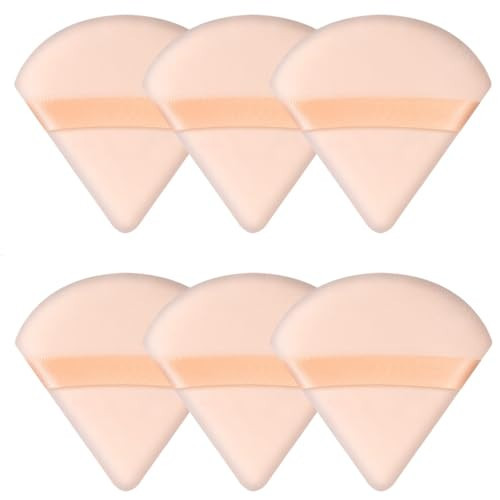 6 Pieces Triangle Powder Puff Soft Makeup Sponge Make Puff for Face Powder Cosmetic Foundation Sponge Makeup Tool Stocking Stuffers for Women (Flesh) | Amazon (US)