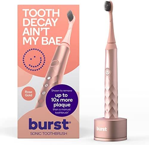 Amazon.com: BURST Electric Toothbrush for Adults - Charcoal Black Soft Bristle Toothbrush for Dee... | Amazon (US)