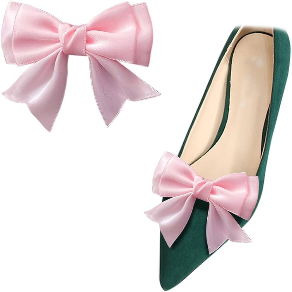 Women Bow Shoe Clips Detachable Satin Shoe Decoration Cute Lolita Shoe Embellishment Shoe Buckle ... | Amazon (US)