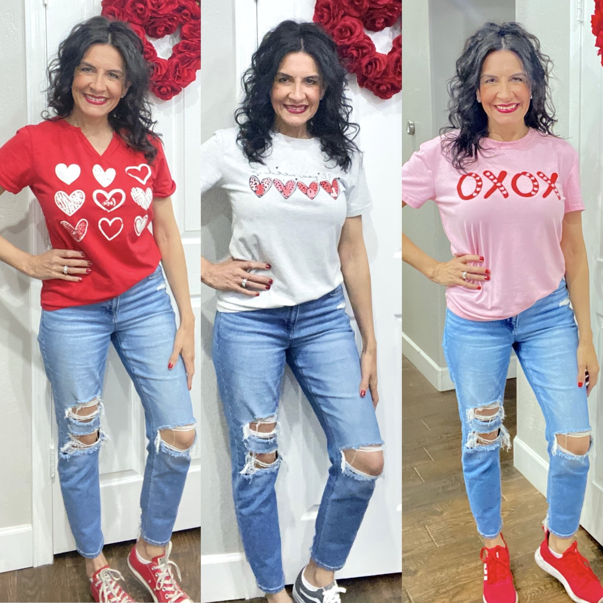 When you can’t decide which color to buy, you buy them all, right? All are under $18 by the way! 🤑
Which one do you like best? 1, 2 or 3?

#valentinesdayshirts #valentinesfashion #valentinesdaywear #valentinesootd #momover40 #fashionover40 #fashion50plus #younggrandmas #fashionforless #arizonaliving #stylewithnancy




#LTKSaleAlert #LTKOver40 #LTKSeasonal