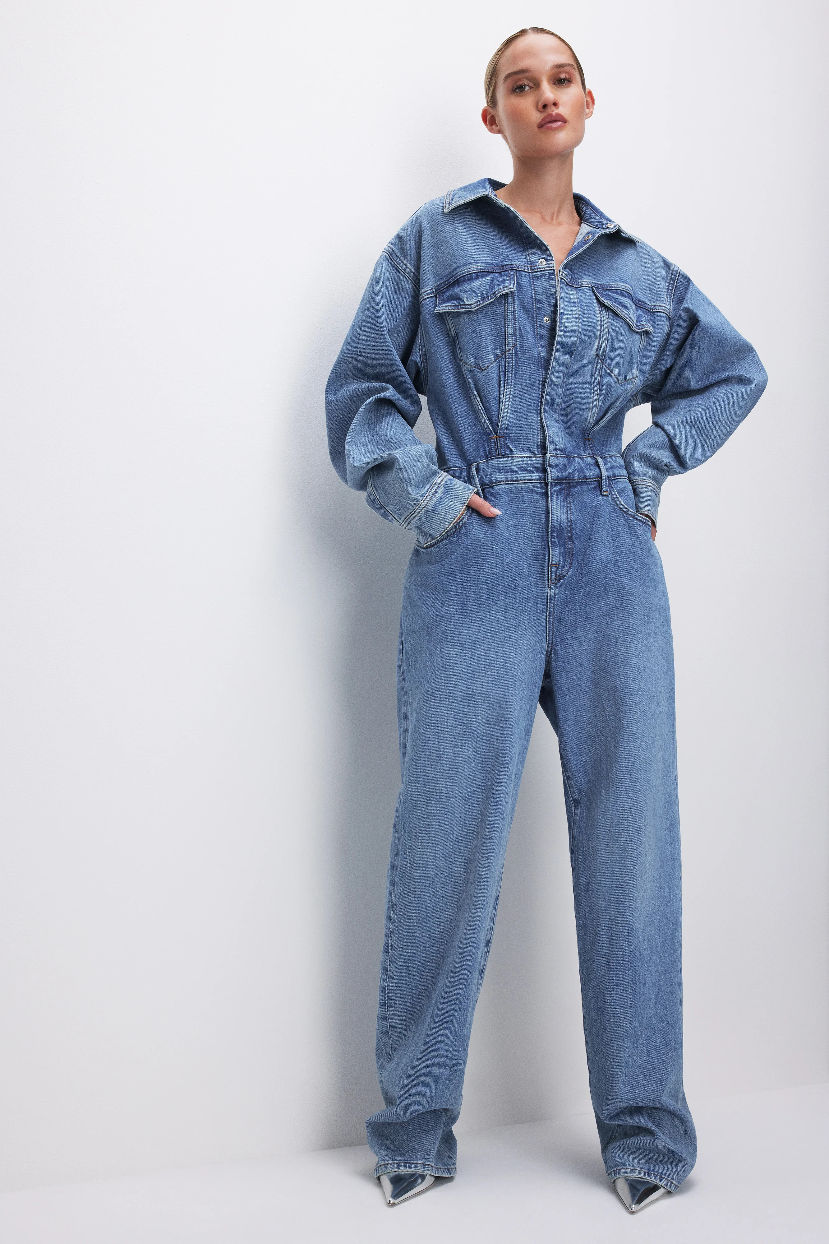 OVERSIZED DENIM JUMPSUIT | INDIGO599 - GOOD AMERICAN | Good American