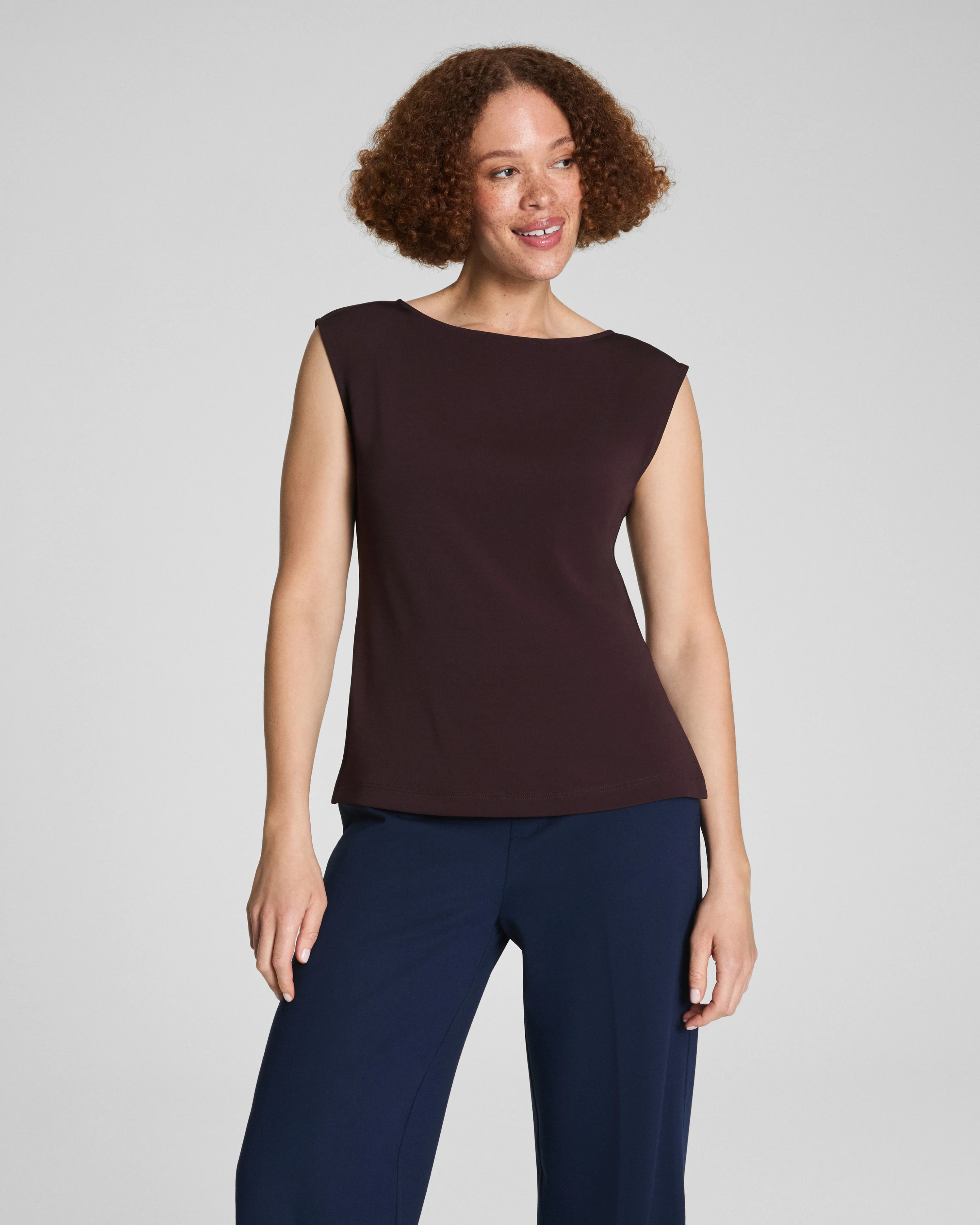 Sleek Jersey High Neck Tee | Spanx