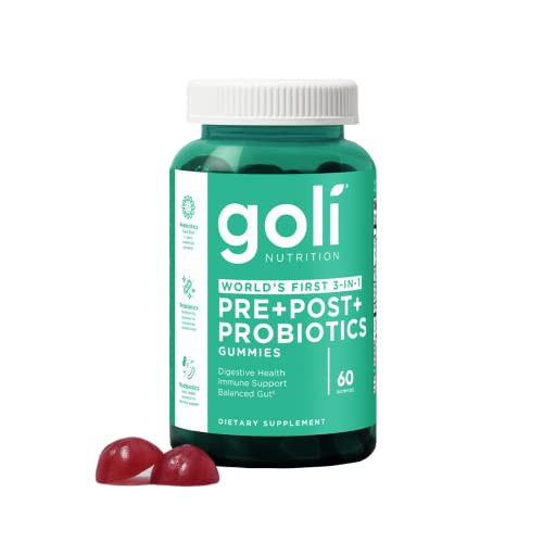 Goli Nutritional Supplement, Pre+Post+Probiotics Gummy - 60 Count - World's First 3-in-1 Gluten-Free, Vegan, Non-GMO, and Gelatin-Free. | Amazon (US)