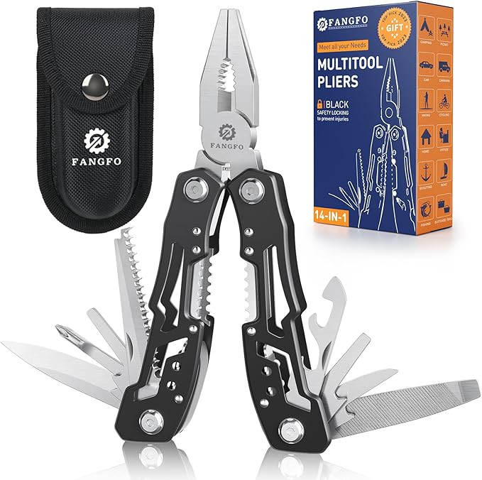 14-In-1 Multitool with Safety Locking, Professional Stainless Steel Multitool Pliers Pocket Knife... | Amazon (US)