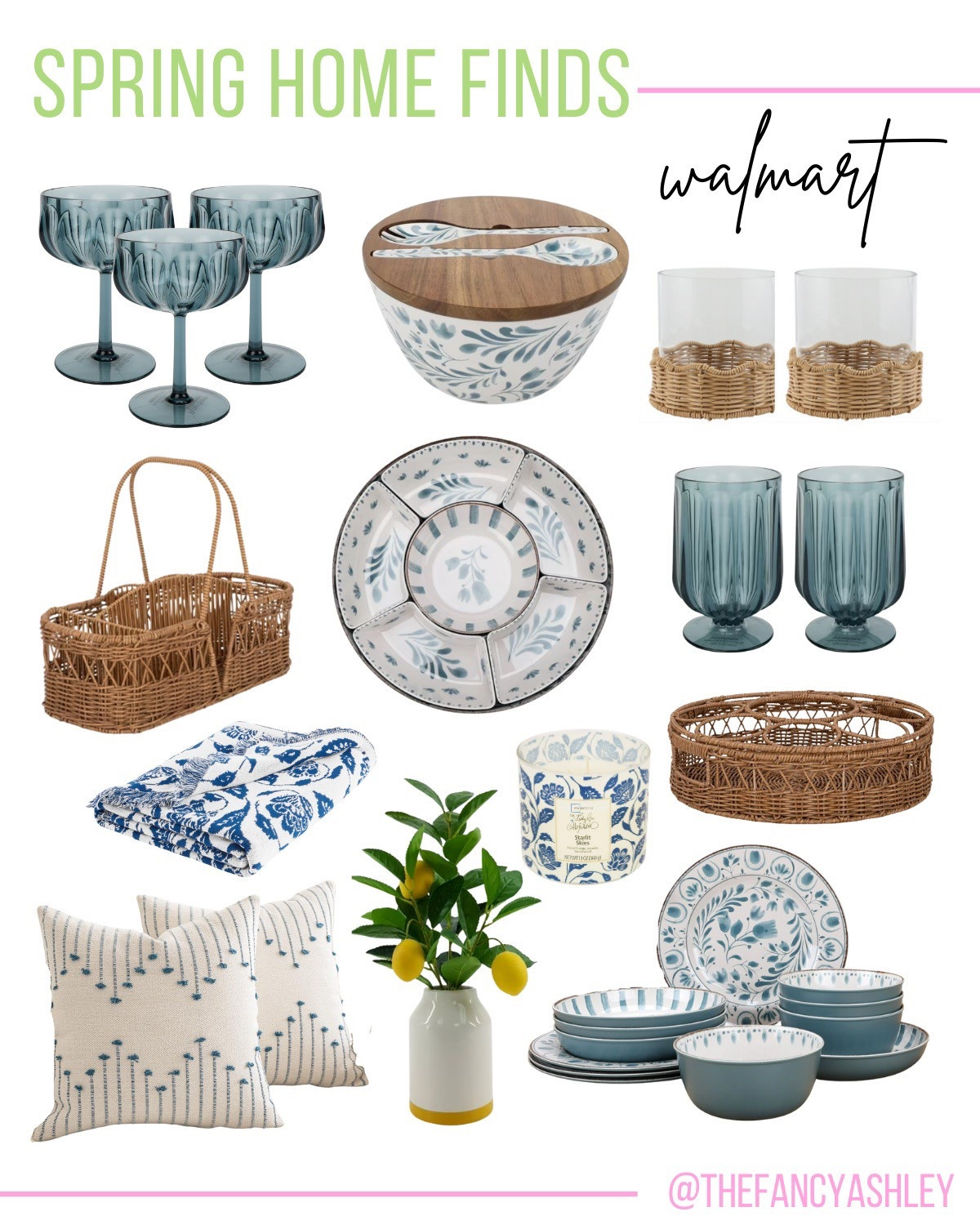 Totally obsessed with these darling blue dishes and glassware from Walmart—so cute for spring entertaining! They instantly make any outdoor gathering feel extra fab and festive. Matching set perfection!

#LTKSeasonal #LTKFindsUnder50 #LTKHome