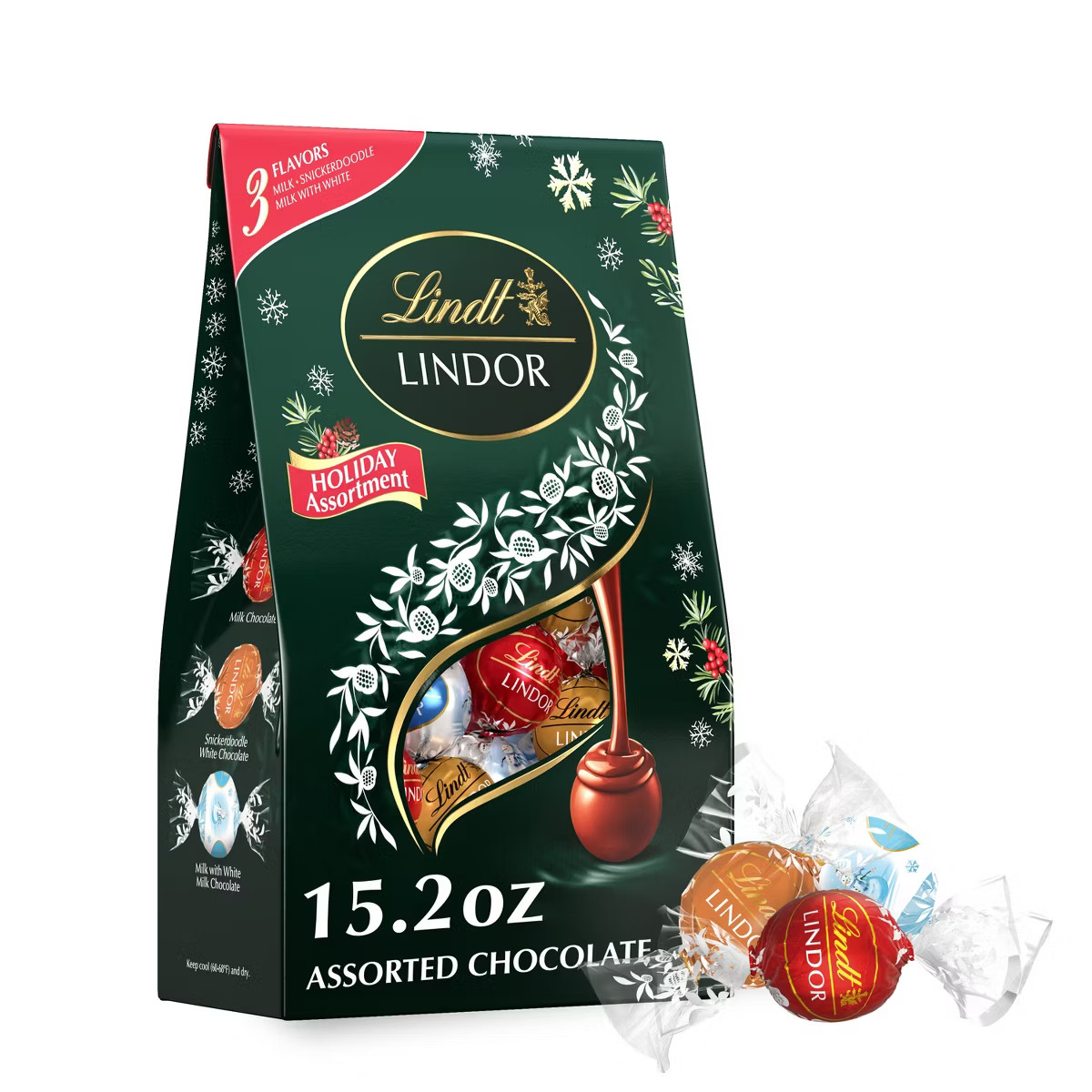 Lindt LINDOR Christmas Assorted Chocolate Candy Truffles -15.2oz | Target