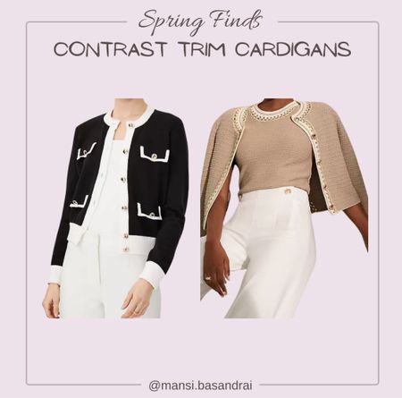 Contrast Trim Cardigans 
Spring Outfits 


#LTKsalealert #LTKstyletip #LTKfindsunder100