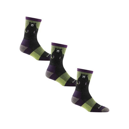 Darn Tough Bear Town Micro Crew Lightweight with Cushion Lime Medium (3-Pack) | Walmart (US)