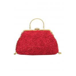 Elegant Rose Petal Clutch in Red | Chicwish