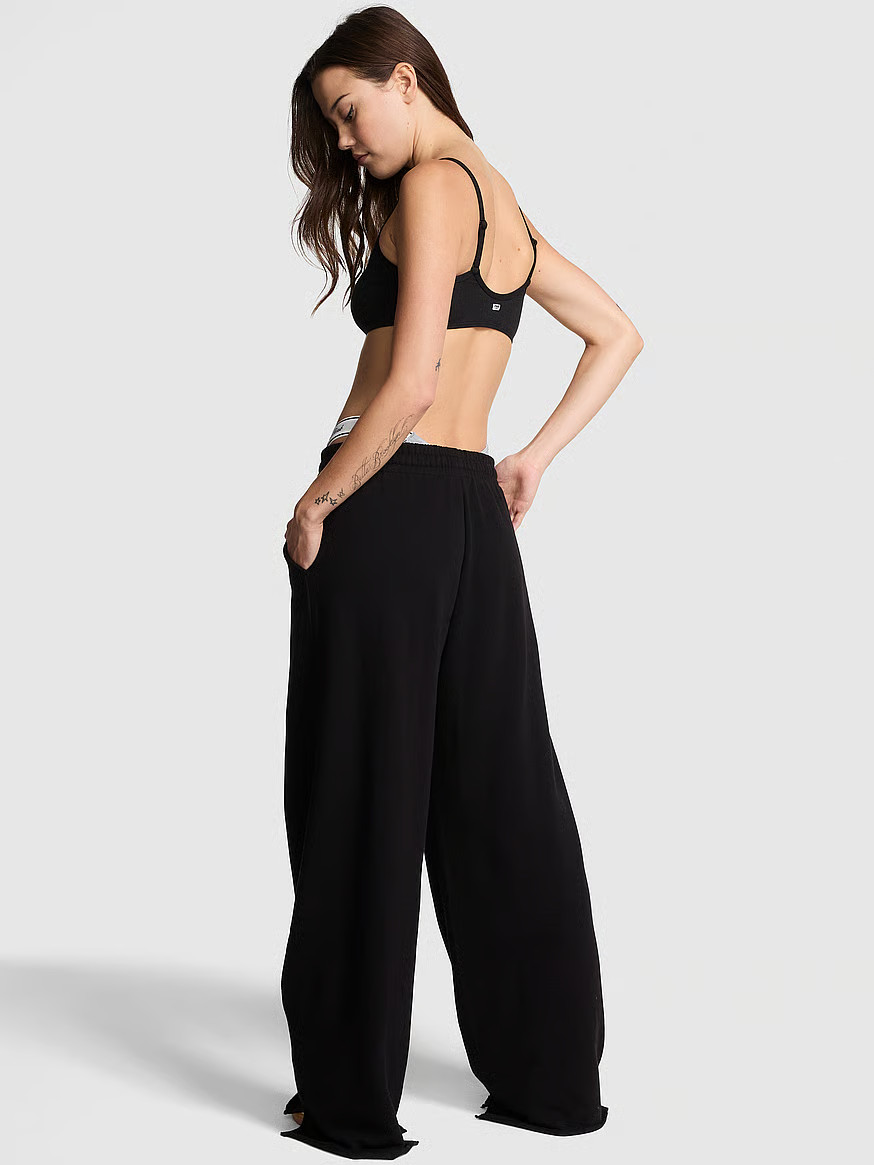 Buy Ivy Fleece Wide-Leg Split-Hem Sweatpants, New Peony Band - Order Bottoms online - PINK US | Victoria's Secret (US / CA )
